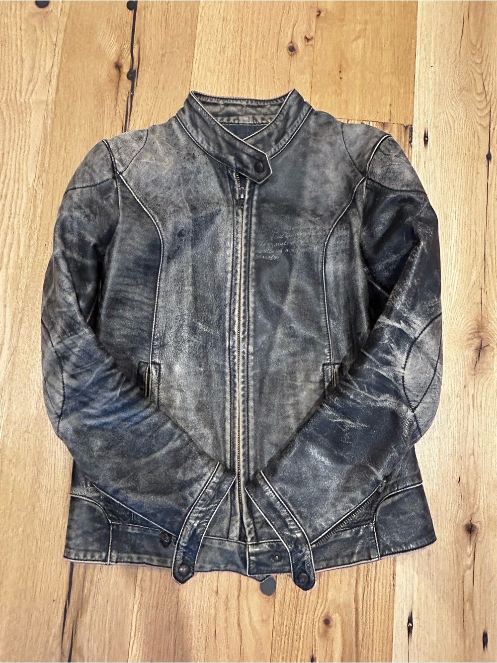 Vintage European Women’s Distressed Leather Jacket